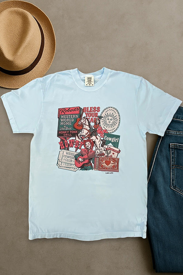 CC DTF WESTERN WORLD HOME COWGIRL - CHAMBRAY