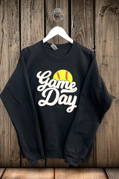 GILDAN SS PATCH GAME DAY SOFTBALL  - BLACK