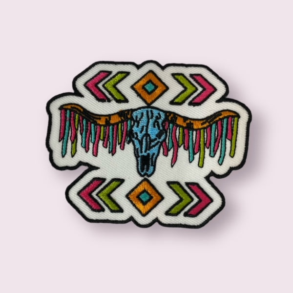 NEON STEER HEAD HAT PATCH