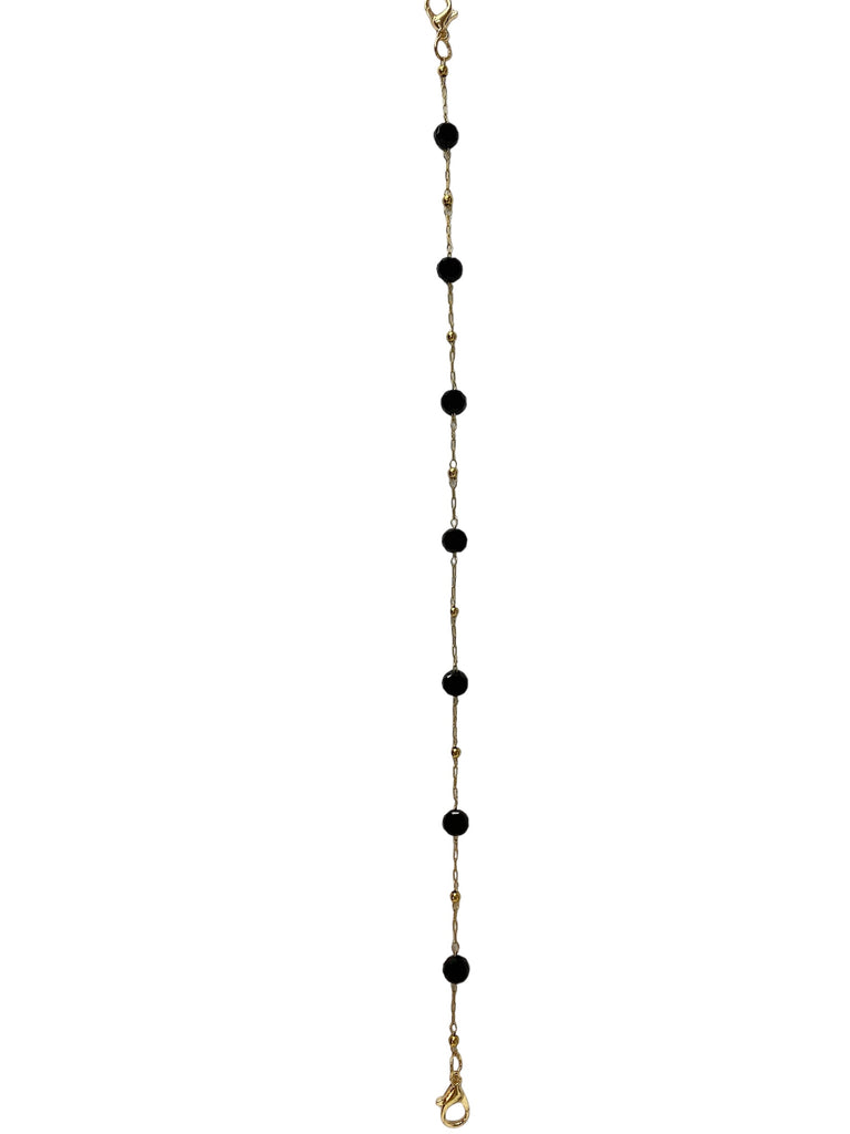 BLACK /GOLD BEADS HAT CHAIN