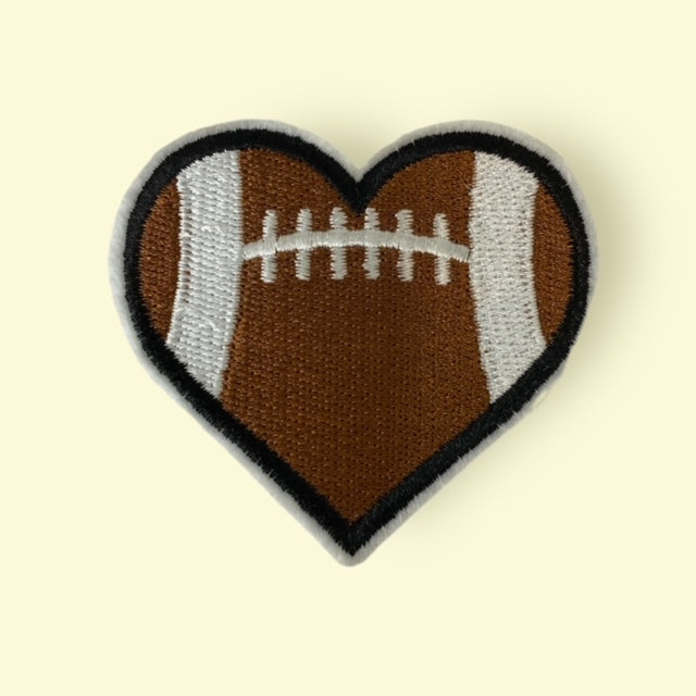 FOOTBALL HEART HAT PATCH