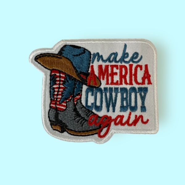 MAKE AMERICA COWBOY AGAIN HAT PATCH