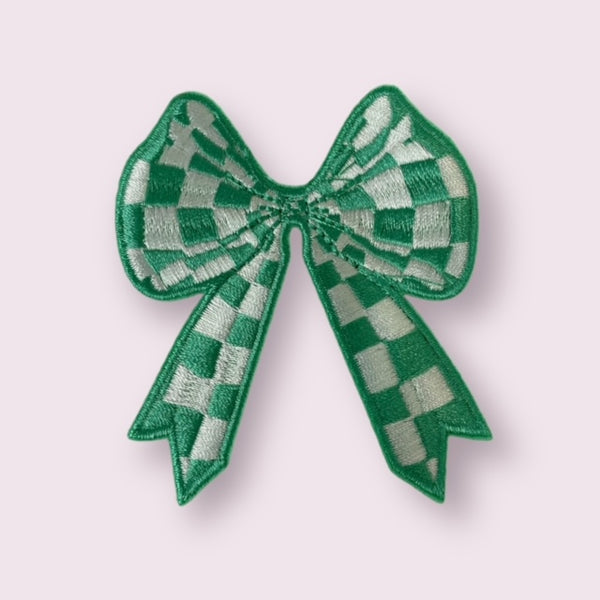 MINT CHECKER BOW HAT PATCH