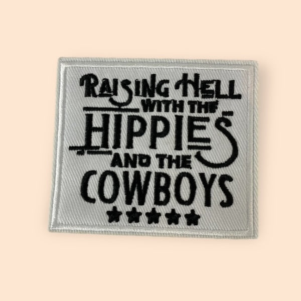 RASING HELL WITH THE HIPPIES HAT PATCH