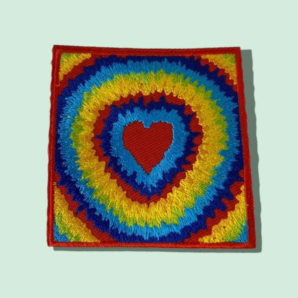 RAINBOW HEART HAT PATCH