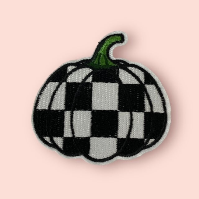 CHECKER PUMPKIN HAT PATCH