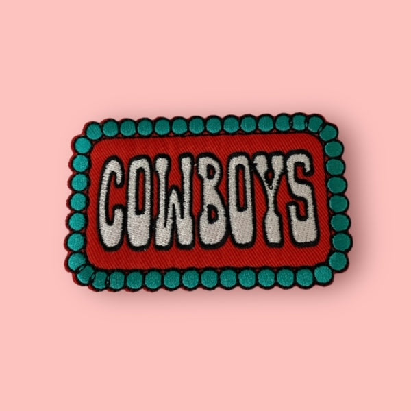 TURQ COWBOYS HAT PATCH