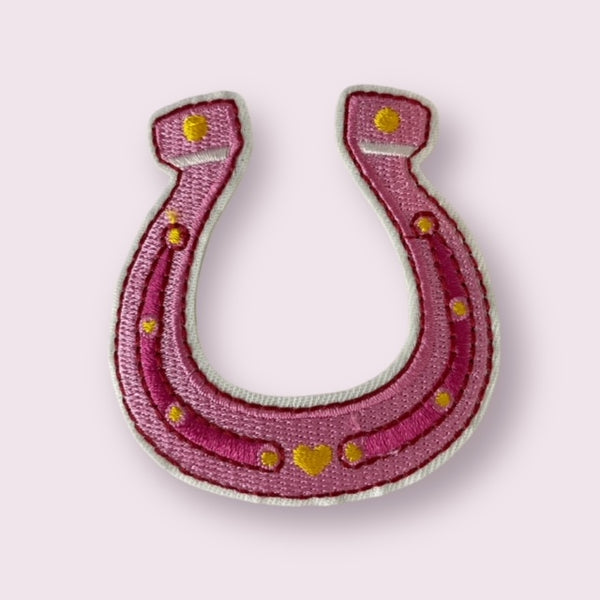 PINK HORSESHOE HAT PATCH