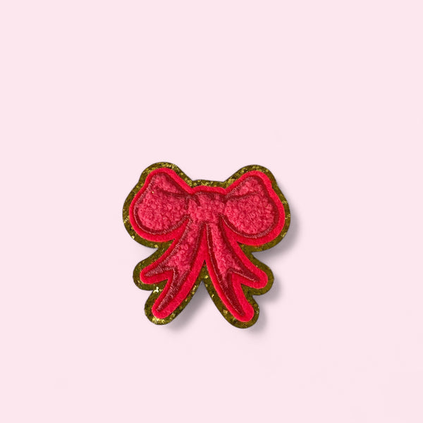 PINK BOW HAT PATCH