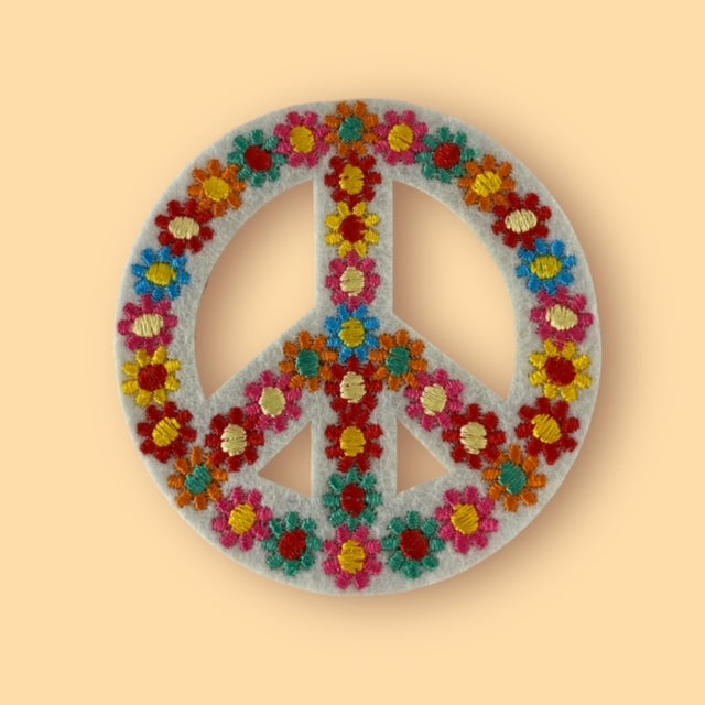 FLOWER PEACE SIGN HAT PATCH