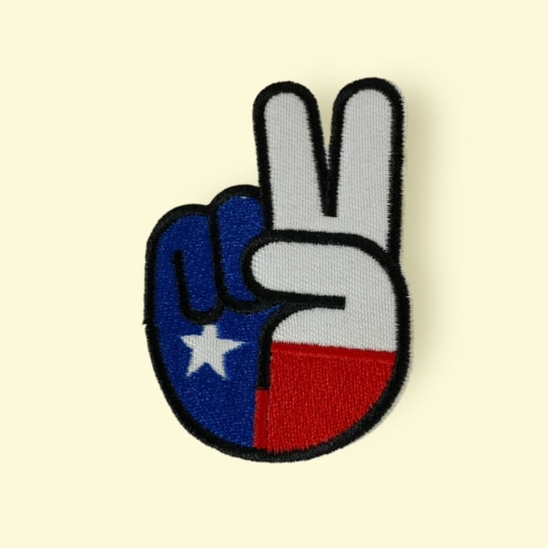 TEXAS PEACE FINGERS HAT PATCH