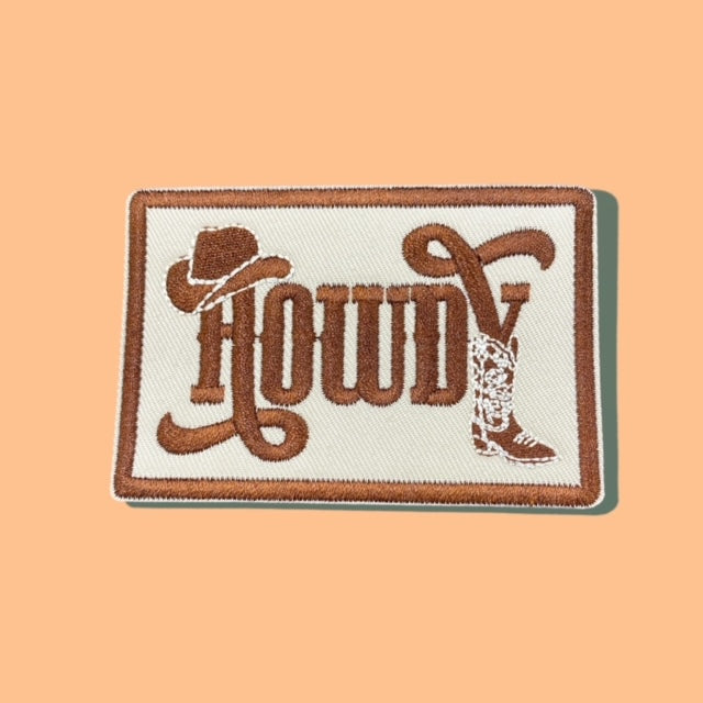 HOWDY BOOT HAT PATCH