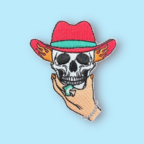 SKELETON HAND HAT PATCH