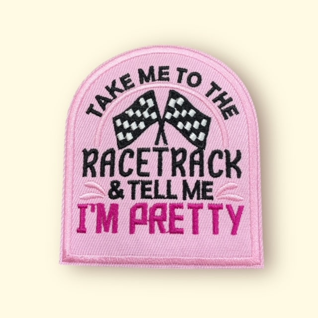 TAKE ME TO THE RACETRACK HAT PATCH