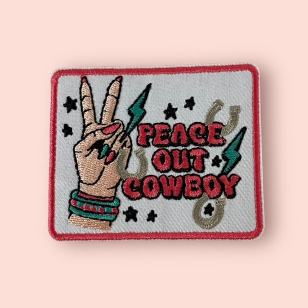 PEACE OUT COWBOY HAT PATCH