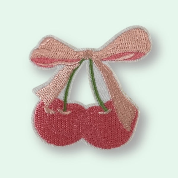 CHERRY PINK BOW PATCH