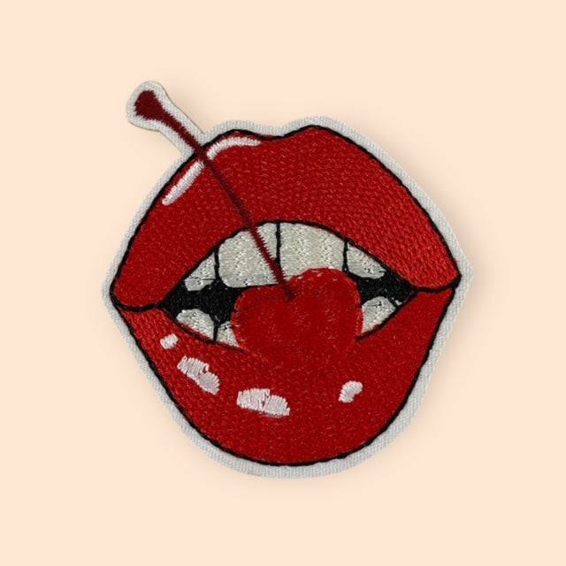 CHERRY LIPS HAT PATCH