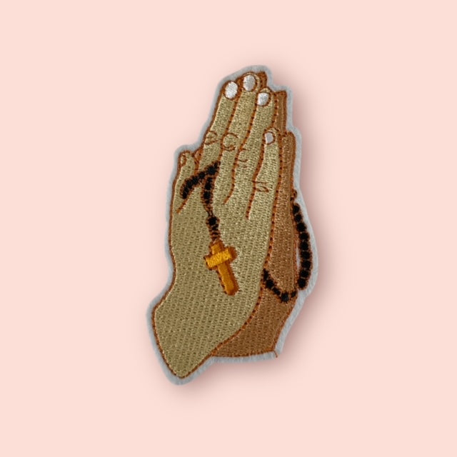 PRAYING HANDS HAT PATCH