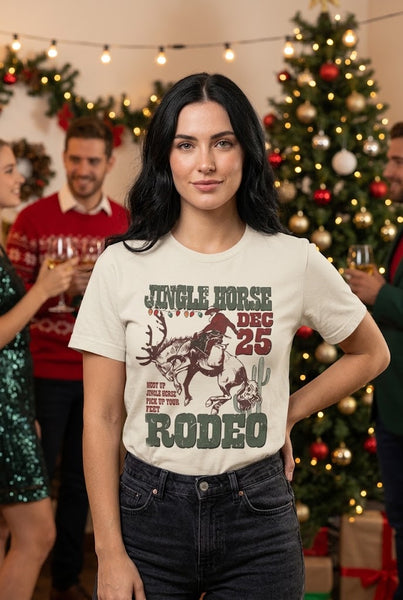 BC DTF JINGLE HORSE TEE - CREAM