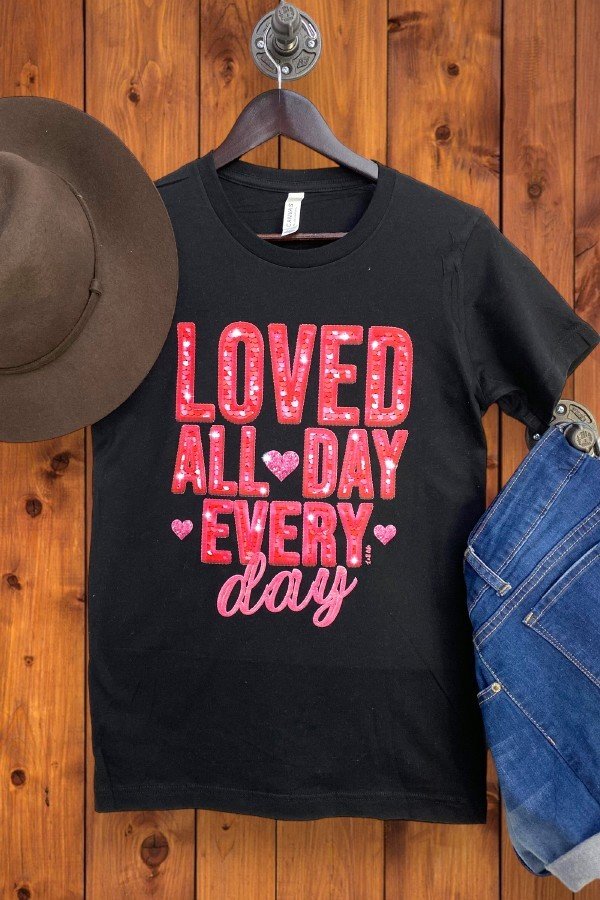 BC DTF LOVED ALL DAY EVERYDAY - BLACK