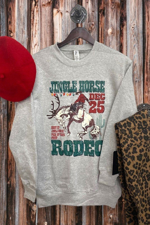 LBL SS DTF JINGLE HORSE- GREY