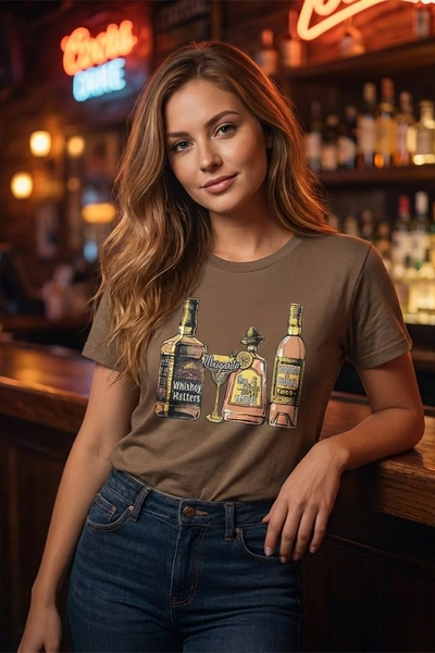 BC DTF WHISKEY MATTERS TEE - HEATHER BROWN