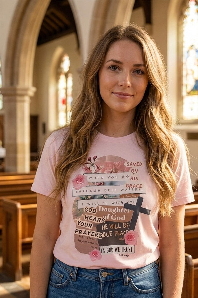 BC DTF GODS GIRL TEE - PINK