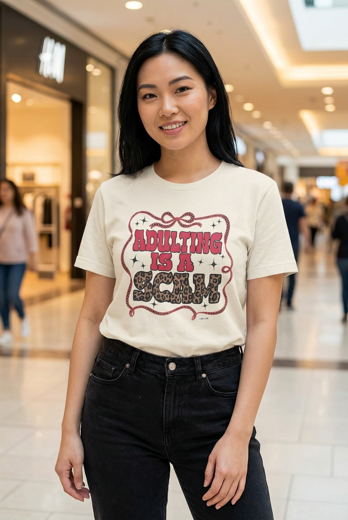 BC DTF ADULTING IS A SCAM - CREAM