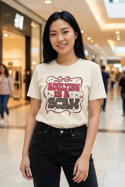 BC DTF ADULTING IS A SCAM - CREAM