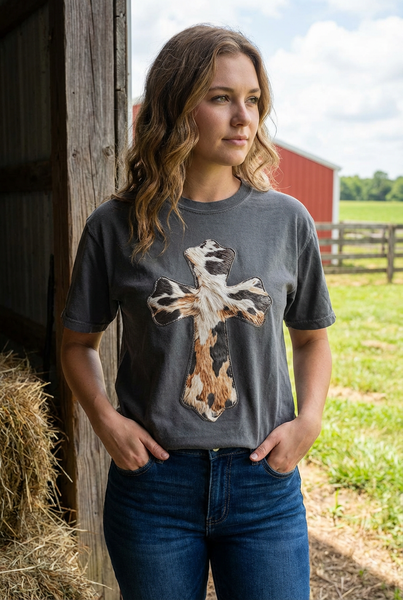 CC DTF COWHIDE CROSS - PEPPER