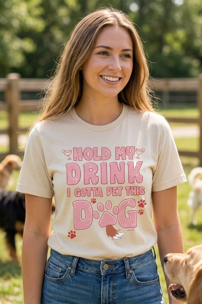 BC DTF HOLD MY DRINK TEE  - SOFT CREAM