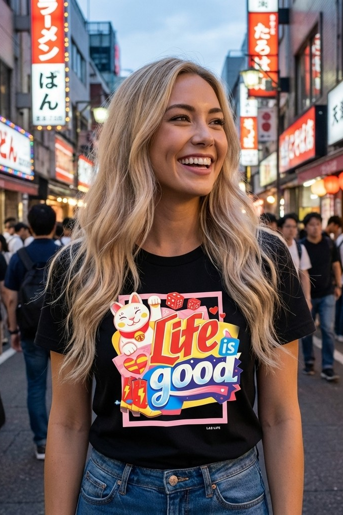 BC DTF LIFE IS GOOD TEE - BLACK