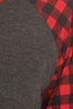 856- CHARCOAL/RED PLAID