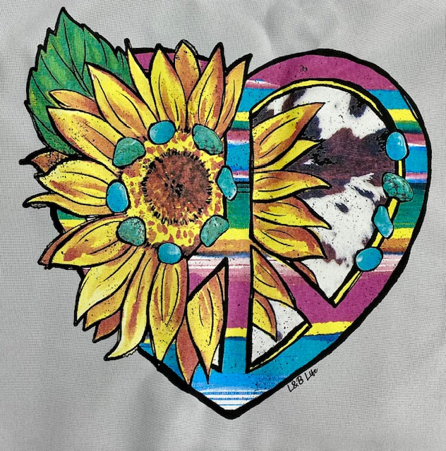 SUNFLOWER PEACE HEART