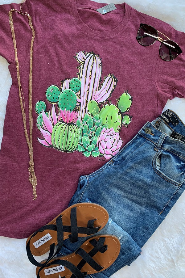 CH PINK CACTUS- HEATHER MAROON