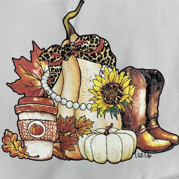 WHITE PUMPKIN WITH BOOTS