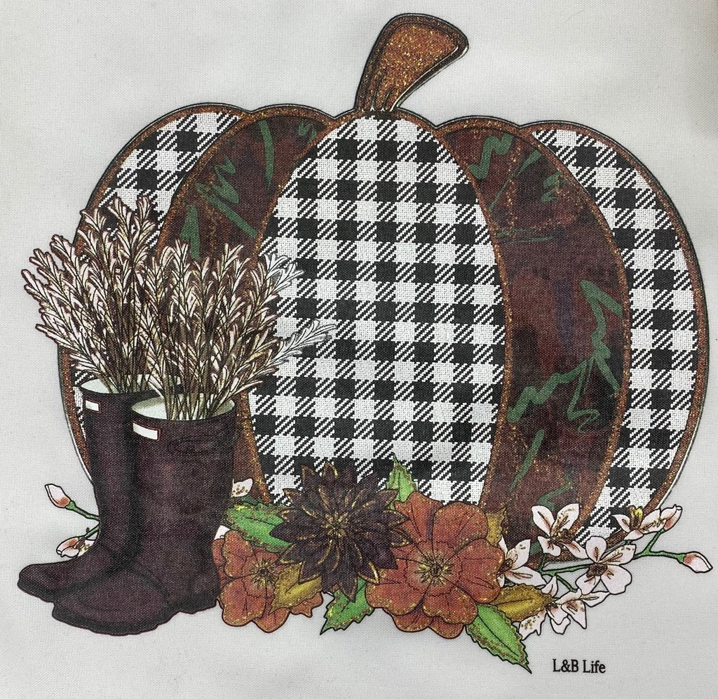 PLAID PUMPKIN WITH BOOTS