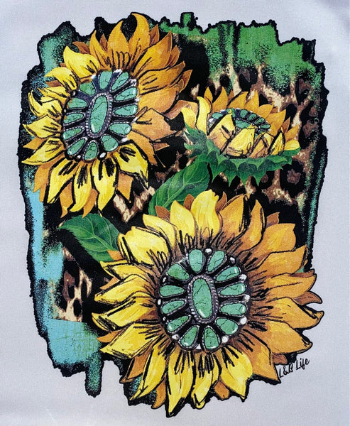 TURQUOISE SUNFLOWERS