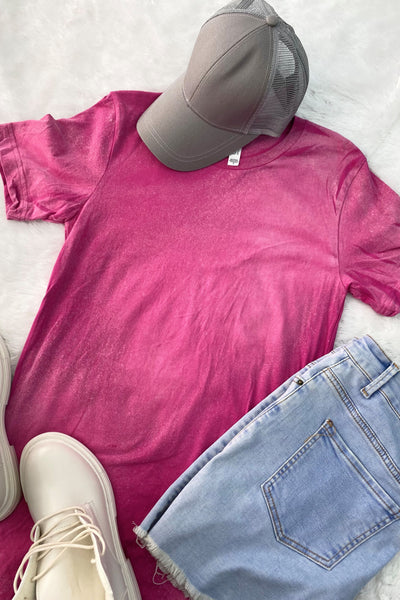 BC BLEACHED TEE- BLEACHED BERRY