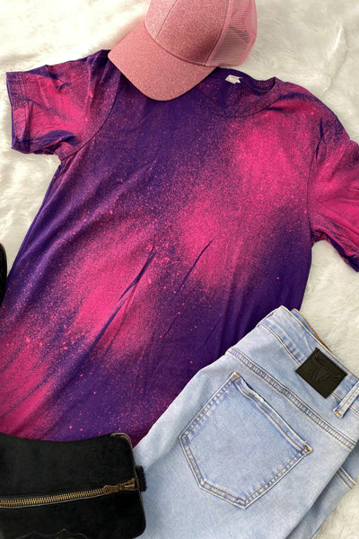 BC BLEACHED TEE- BLEACHED PURPLE
