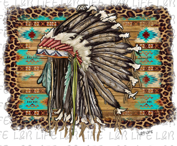 TURQ AZTEC HEAD DRESS