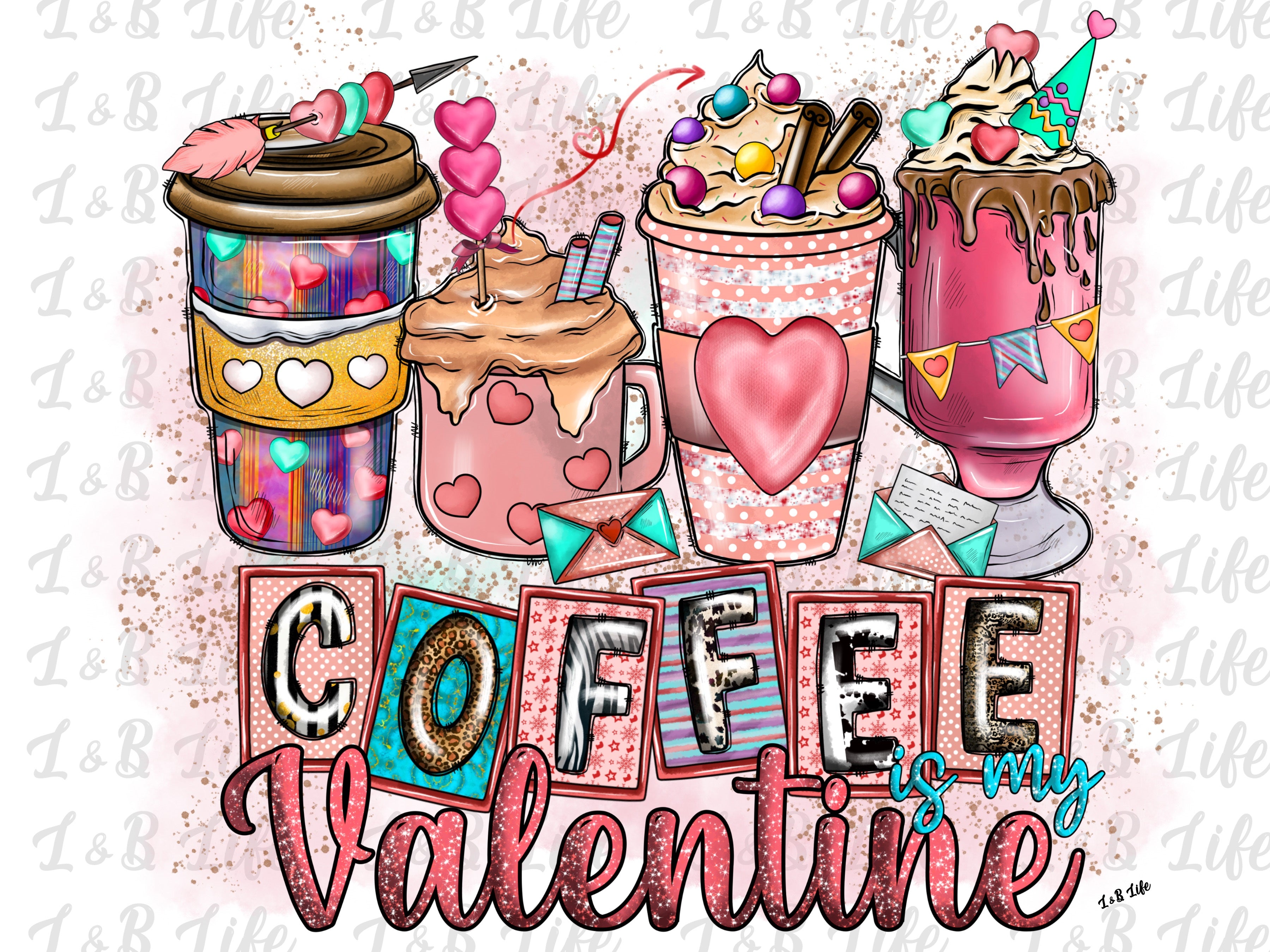 Coffee is My Valentine Sign pink Valentine Coffee Bar 