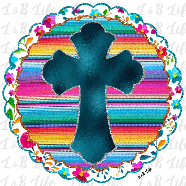 COLORFUL SERAPE CROSS