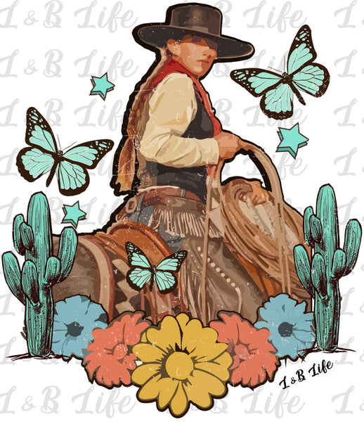 COWGIRL BUTTERFLIES ( POCKET MINI TRANSFER)