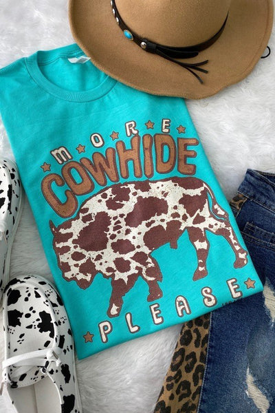 BC MORE COWHIDE- TURQUOISE