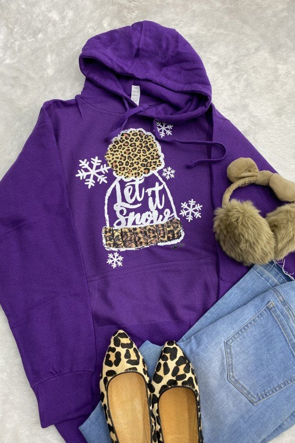 LBL HOODIE LET IT SNOW - PURPLE