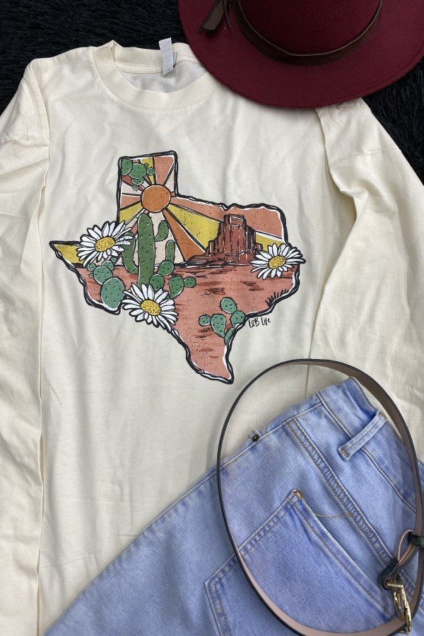 CH LS FLOWER TEXAS - CREAM