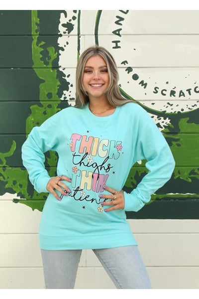 LANDB S/S THICK THIGHS-TURQUOISE