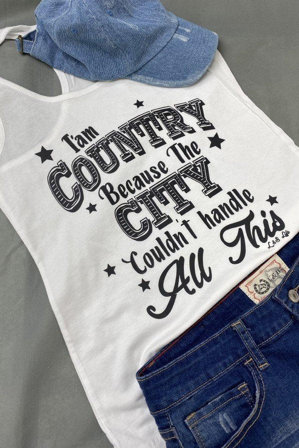BC TANK I AM COUNTRY - WHITE