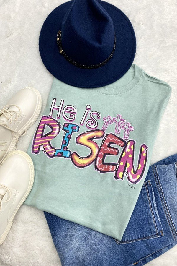 BC HE IS RISEN - DUSTY BLUE